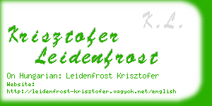 krisztofer leidenfrost business card